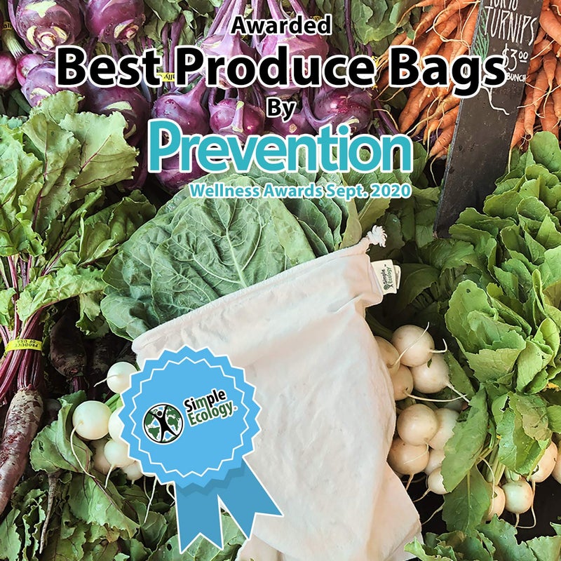 Simple Ecology Reusable Grocery Produce Shopping and Storage Bags, Organic Cotton Muslin, XLarge 3 pack - Image 2